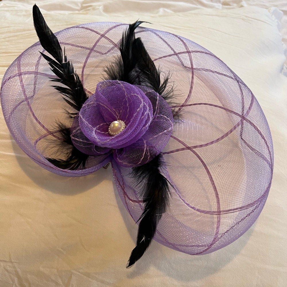& Other Stories Purple and Black Fascinator